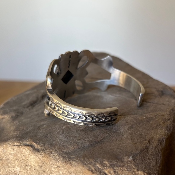 Vintage Navajo Sterling Silver Turquoise Bracelet Cuff Martha Cayatineto #1 - Picture 12 of 16